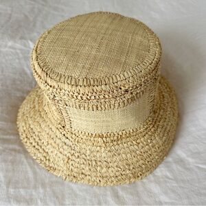 Peruvian Connection Raffia Straw Patchwork Bucket Hat